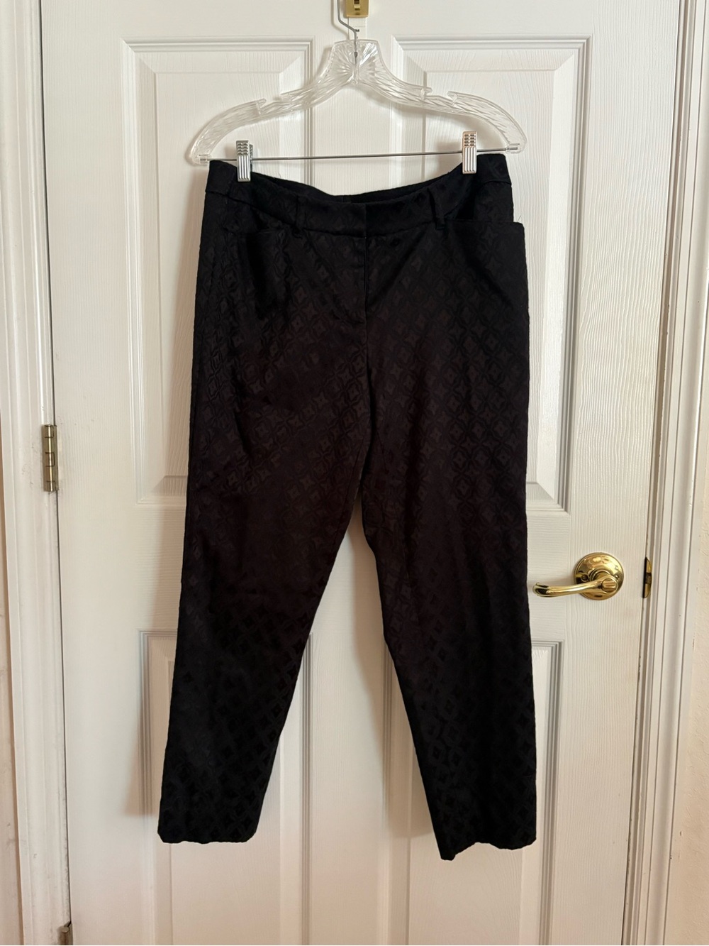 WHBM Black Diamond Patterned Women’s Slim Ankle Dress Pants